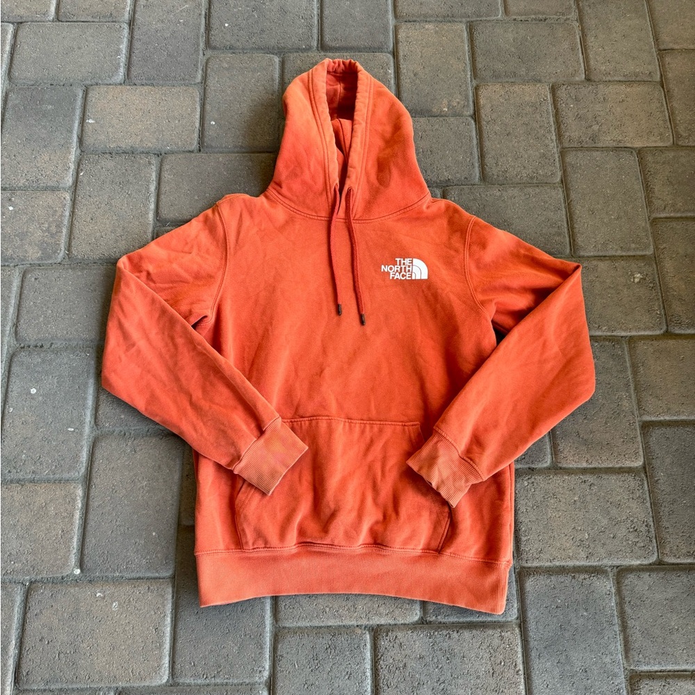 orange NORTH FACE hoodie